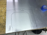template traced onto the aluminum